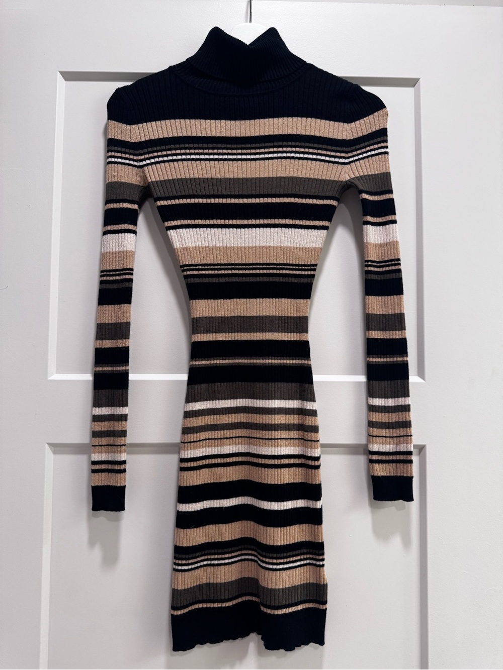 Derek Heart Striped Turtle Neck Sweater Dress